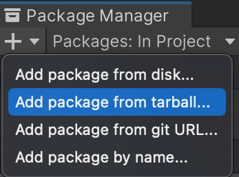 Package Manager menu