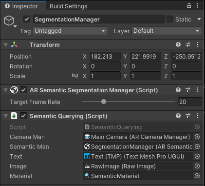 the Semantic Querying script after assigning the script variables