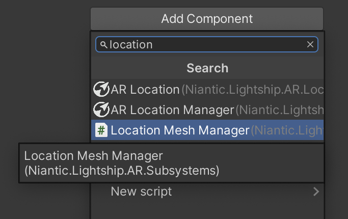 Adding a Location Mesh Manager