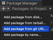 Package Manager メニュー