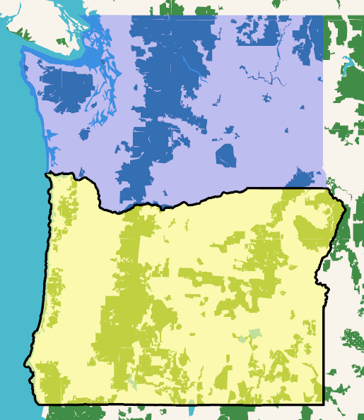 オレゴン州とワシントン州