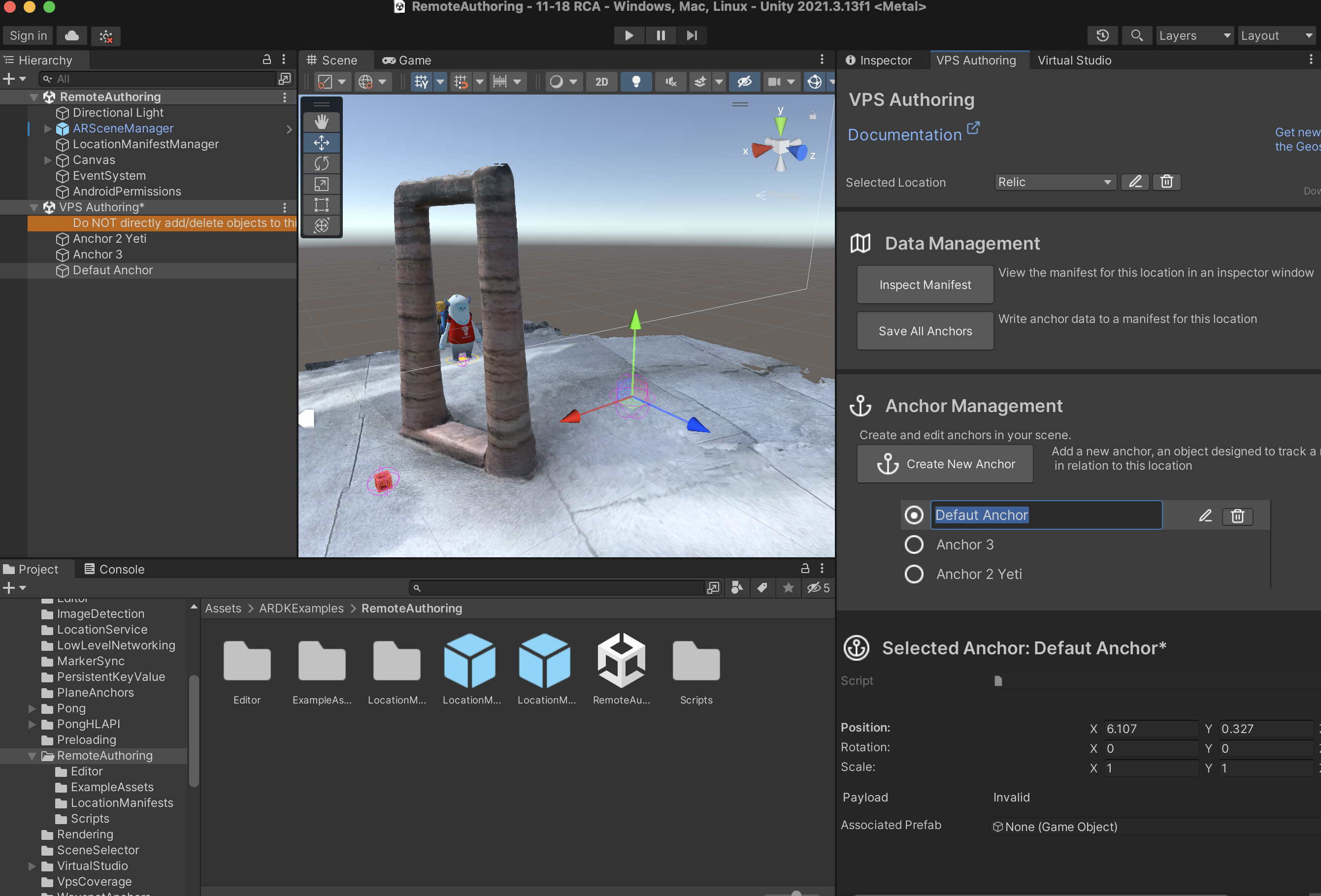 UnityのVPS Remote Authoring Assistant